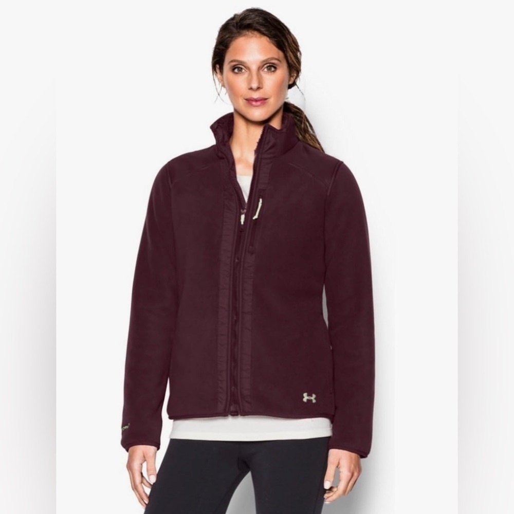 UNDER ARMOUR women’s Tannen Full Zip jacket STORM fleece warm water resistant M - Picture 4 of 16